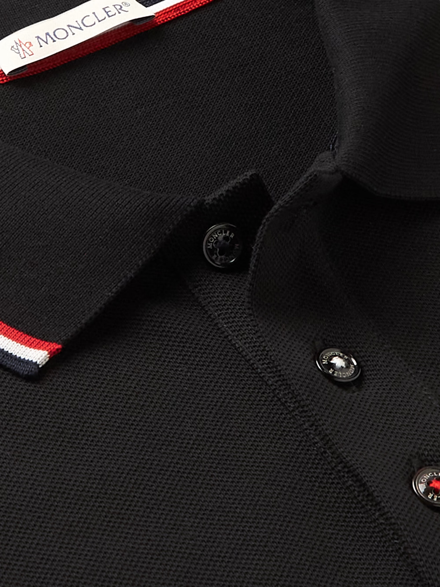 Tricolor-Trimmed Piquet Polo Shirt