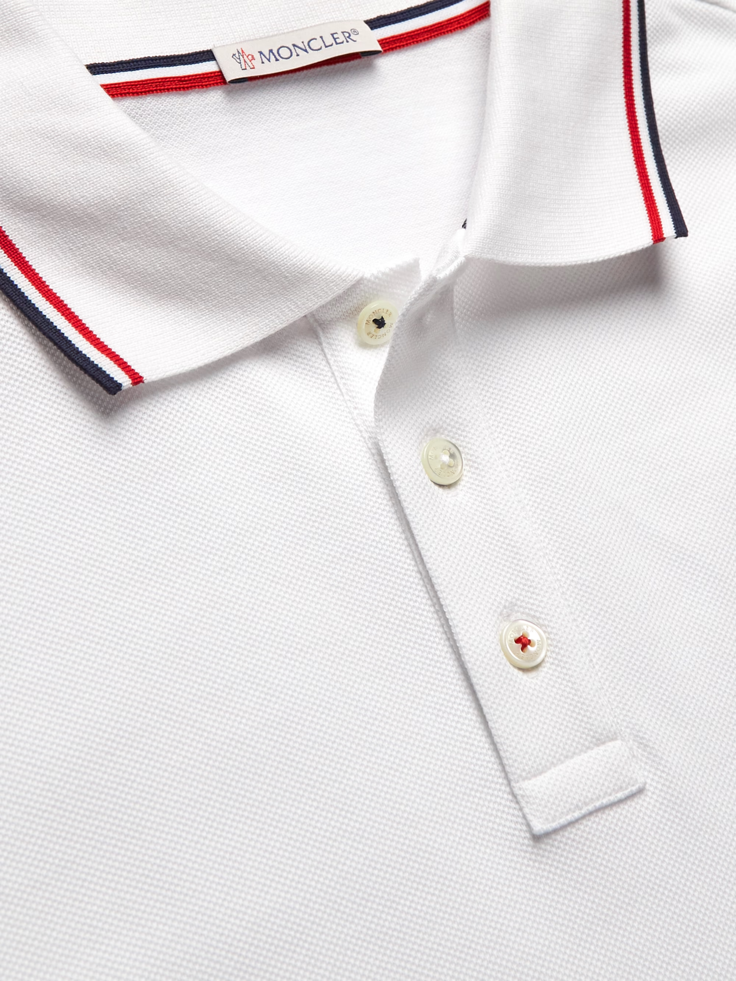 Tricolor-Trimmed Piquet Polo Shirt