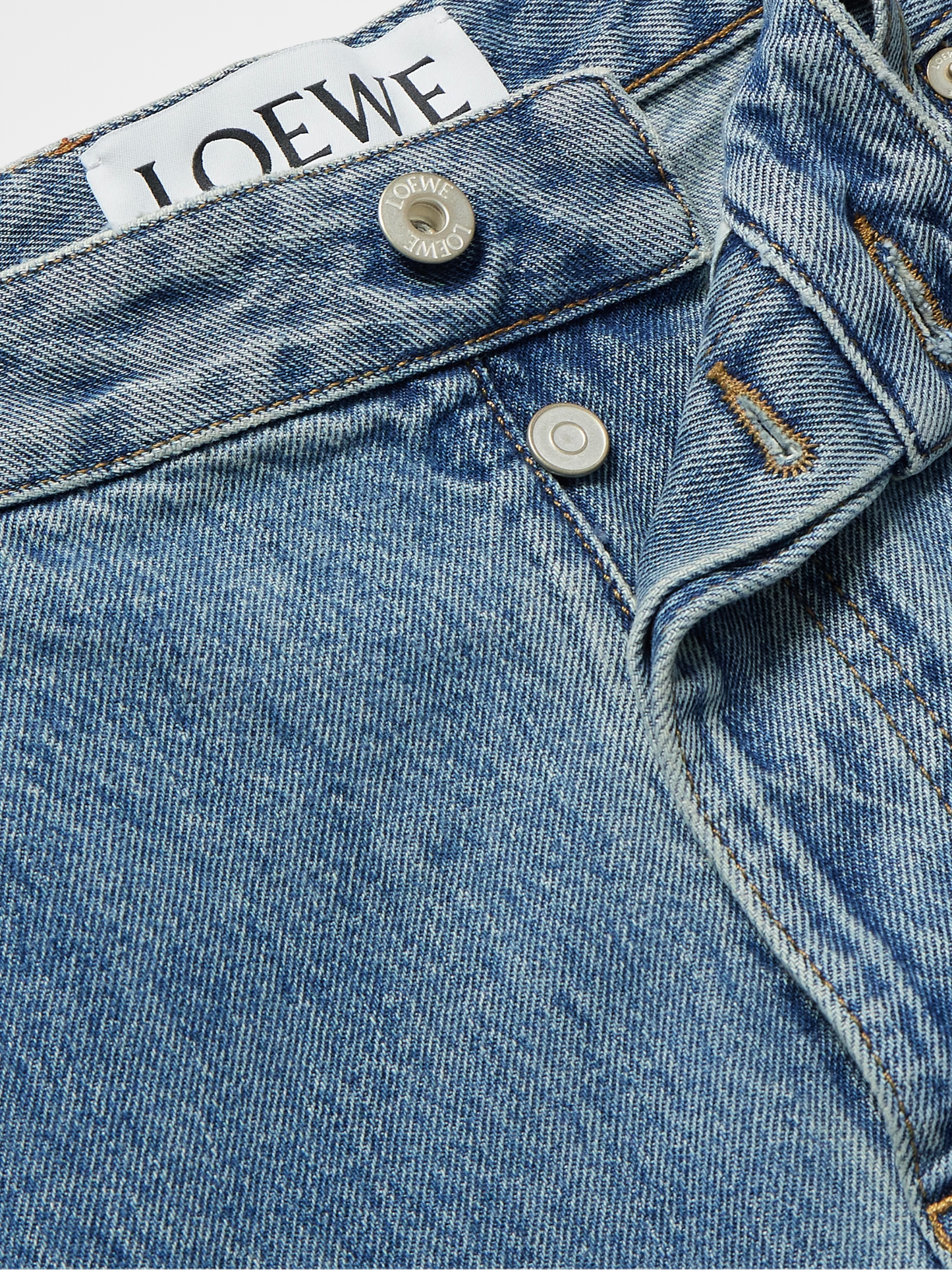 Anagram Wide-Leg Logo-Embroidered Jeans