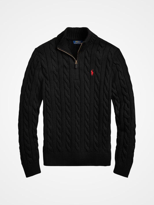 Classic Cable-Knit Cotton Quarter-Zip