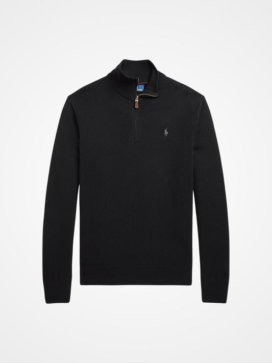 Mesh-Knit Cotton Quarter-Zip Sweater