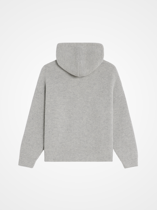 Hooded Sweater In Ribbed Wool